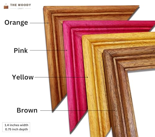 Image of Photo Frame 24x36 Inch | Photo Frames For Wall Decor | Big Size Photo Frames For Wall | Brown Wooden Frame For Wall | Stylish For Living Room & Gift (24x36 inch, Brown)