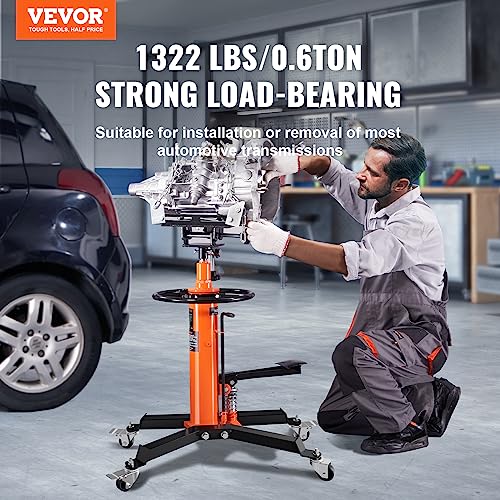 Vevor 1322 LBS ORANGE TRANSMISSION JACK Transmission Jack, 1322 Lbs Hydraulic Telescoping Transmission Jack thumb #1