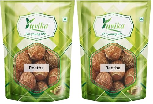 Image of YUVIKA Reetha - Ritha - Sapindus Mukorossi - Soapnuts 200 Grams (Pack of 2)