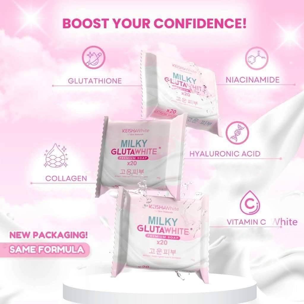 ks glutathione white plus KEISHA Skin Naturals Milky GlutaWhite Premium Soap 70g x 3 Bars : Beauty & Personal Care Size:90 Day Supply - OTP immunity Joe Rogan's Take on