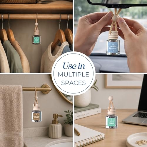 Image of CE Craft Cinnamon Sugar Car Air Hanging Fragrance Oil Diffuser - Freshener for Essential Oils, Scents Aromatherapy Automobile Diffuser, Long Lasting Bottle