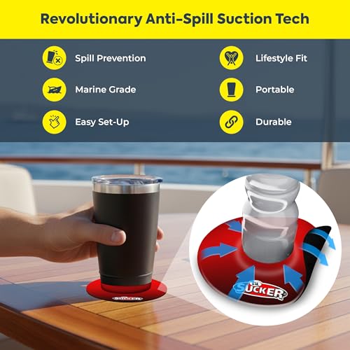 Image of Lil Sucker Fade Suction Rings | Suction Cup Holder Anti-Spill Can Drink Support for Boats, Trucks, ATVs | Secure Your Drinks and Prevent Spills with Our Non Slip Coaster Red Fade Pack of 2