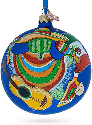 Mexico Glass Ball Christmas Ornament 4 Inches - Image 6