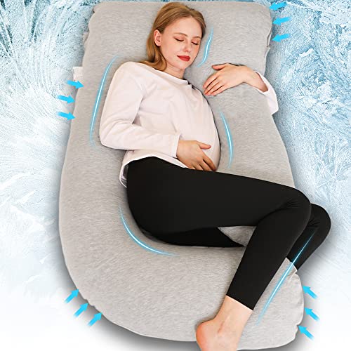 Image of Chilling Home Pregnancy Pillows, U Shaped Full Body Pillow for Pregnancy 58 inch Maternity Pillow for Pregnant Women, Pregnancy Must Haves Cooling Pregnancy Pillows for Sleeping