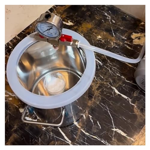 Vacuum Degassing Chamber for Laboratory, 304 Stainless Steel Vacuum Chamber 20/ 25/ 30/ 35/ 40/ 45/ 50 Cm Diameter with 1.5m Long Hose, for Stabilizing Wood Essential Oils Resin Casting ( Size : Dxh(4