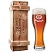 Produktbild Leonardo Weizenglas mit Gravur im Geschenk-Set | verpackt in geflammter Holzkiste | Weizenbierglas graviert | Personalisierte Geschenkidee (B3)