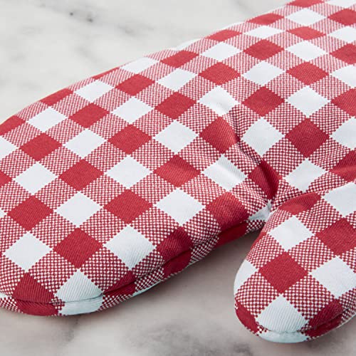 KitchenAid Gingham Oven Mitt 2-Pack Set, Passion Red, 7"x13" by KitchenAid - Image 4