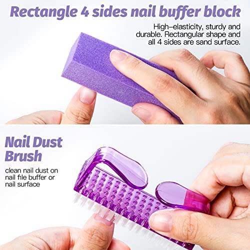 FANDAMEI-Nail-Files-and-Buffers-Nail-Cuticle-Remover-Kit-with-Nail-File-Nail-Buffer-Nail-Buffer-Block-Cuticle-Nipper-Cuticle-Pusher-Cuticle-Peeler-Nail-Cuticle-Oil-Lavender-for-Nail-Care