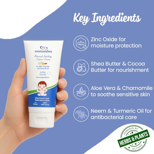 Image of Baby Diaper Rash Cream (50ml) | Rash Relief for Newborns & Babies | Helps Prevent Diaper Rash, Nappy Rash, Redness & Irritation | With Zinc Oxide, Shea Butter & Chamomile | Gentle Baby Skin Protection