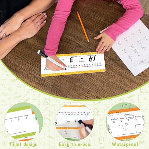 Image of PATPAT Early Education Cards for Toddlers Preschool Math Calculation Learning Cards Reusable & Dry Erase Writing Addition Practice Learning Activity Cards, 16 Cards with 2 Pens