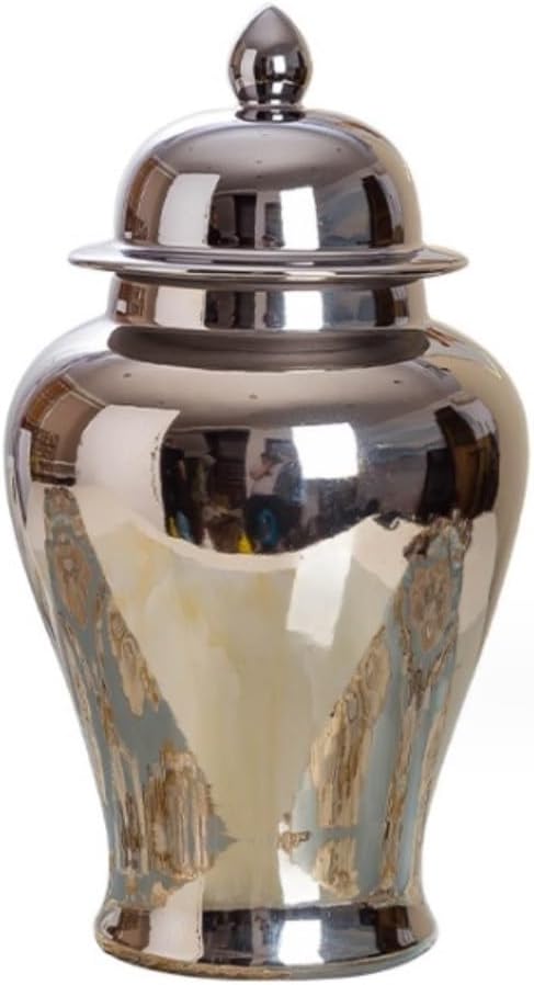 Food Storage Jar,Decorative Jar Ginger Jar Vase Decor Ceramic Vases Ginger Jars with Lid for Home Decor,Dried Flower Vases Tradition Chinese Porcelain Ginger Jars Storage,A-18.5 * 35Cm