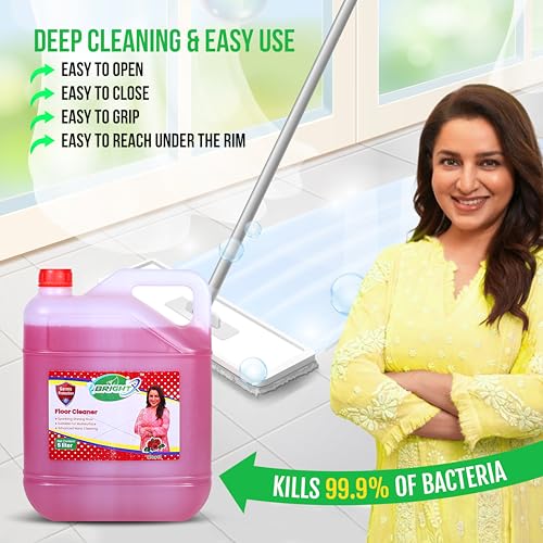 Image of BrightX Floral Floor Cleaner 5 Litre | Multipurpose Floor Cleaning Liquid | Long Lasting Floral Fragrance | Removes Tough Dirt & Germs | Ideal for Large Homes & Commercial Use