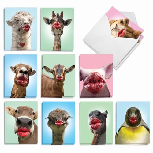 Cartes de notes 10,2 x 13,2 cm haut de gamme Wild Kisses avec enveloppes de qualité