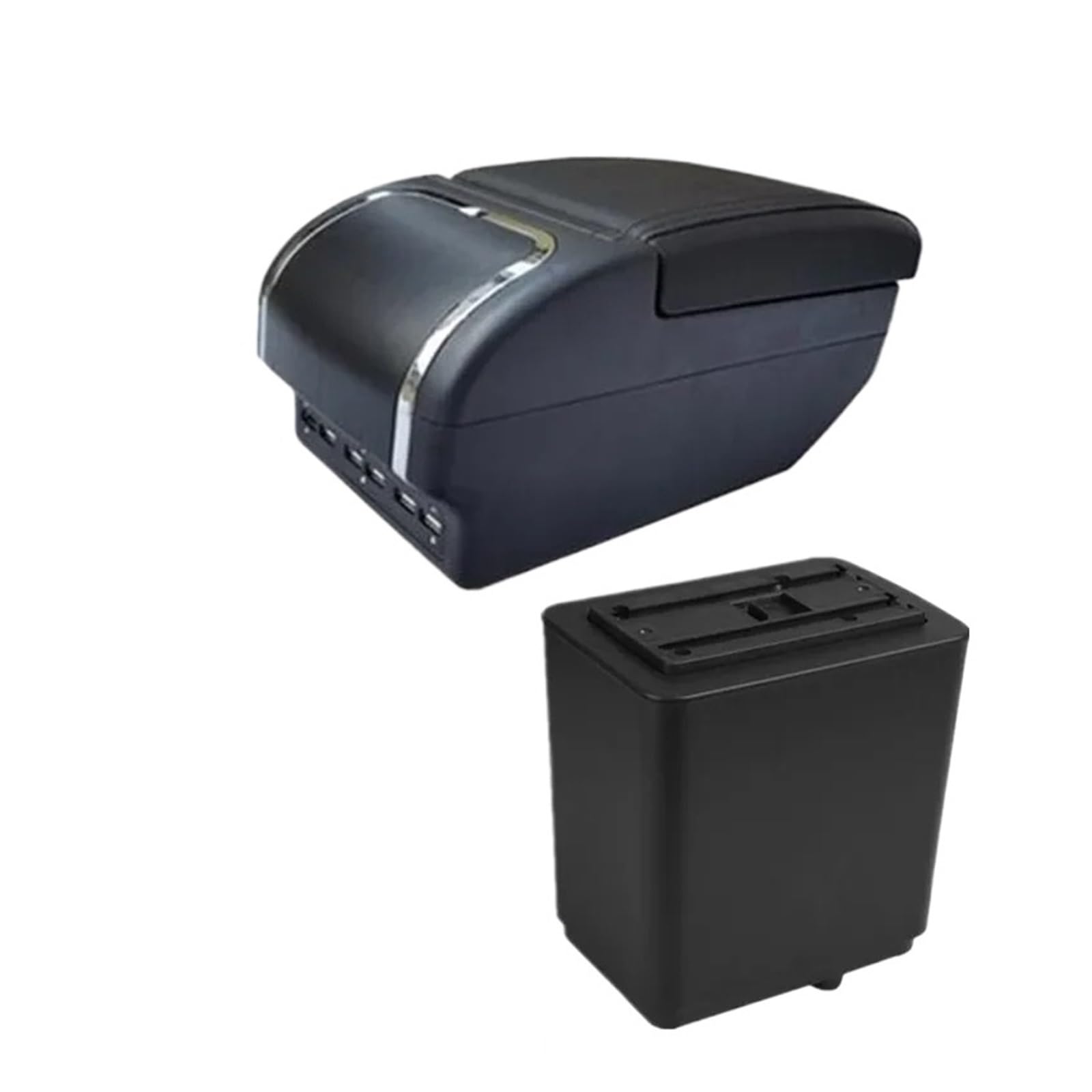 Ggwqoops Car Armrests For Peugeot For Partner For Tepee Car Armrest Box Dedicated Retrofit Storage Accessories Armrest Box(E black line 9USB)