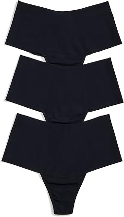 hanky panky - BreatheSoft High Rise Thongs for Women | Microfibre Knit Underwear Panties, Lingerie | Sizes XS-XL, 3 pack