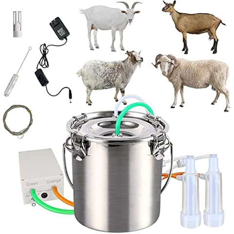 Automatic 7L Goat Milker Machine with Food Grade Tube,Pulsation Vacuum Pump milker for Jerseys,Nigerian Dwarfs,Nubian Mix(Goat 7L) Cover