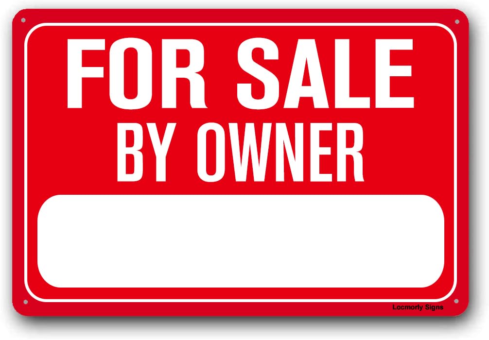 (2-Pack) Metal Tin Sign Aluminum For Sale By Owner Sign, 8x12 Inch, Metal Home for Sale Sign