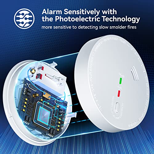 Smoke Detector with Battery Backup, UL217 Listed, GS517, 6 Packs