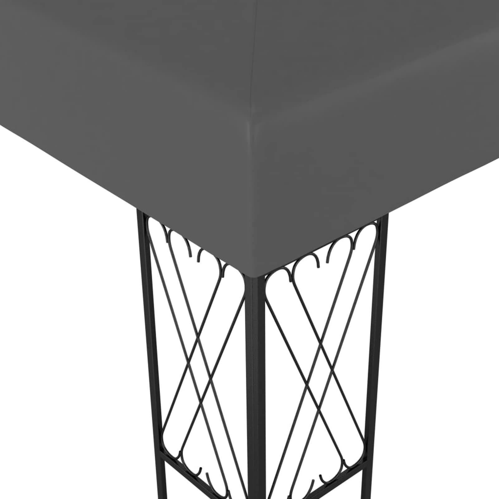 Pavillon mit LED-Lichterkette 3X Anthrazit Stoff Pop Up Pavillon Wasserdicht Stabil Winterfest