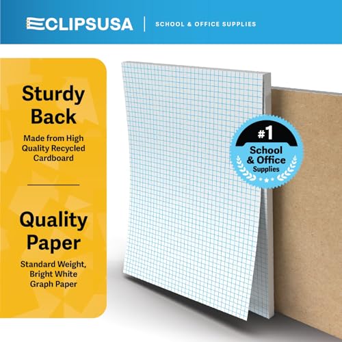 Papier graphique quadrillé E-CLIPS USA | Bloc de papier à dessin 50 feuilles