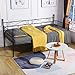 H.J WeDoo Klassisch Tagesbett Bettsofa Schlafsofa Einzelbett Metallbett Jugendbett Prinzessinnenbett Kinderbett Gästebett Bett Sofa 90x190cm Schwarz