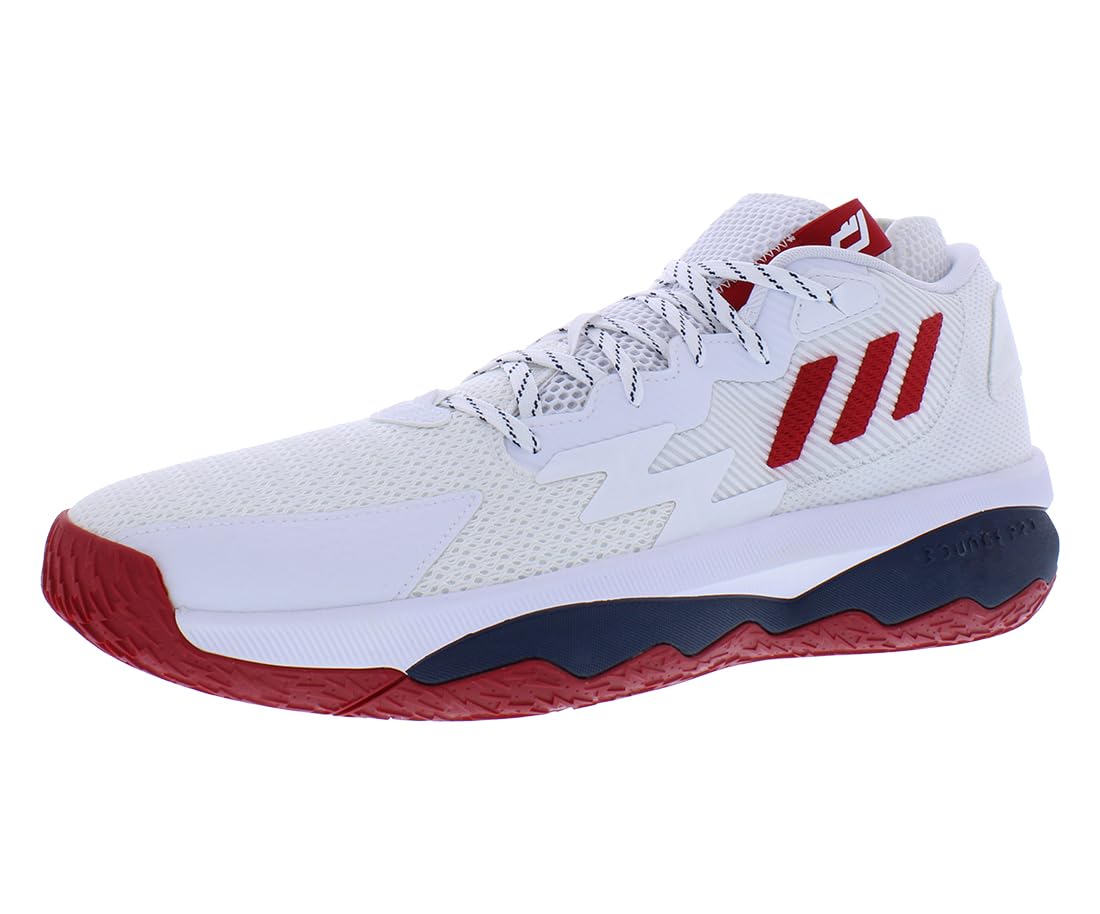 adidas SM Dame 8 Unisex Shoes Size 14.5, Color: Footwear White/Navy Blue