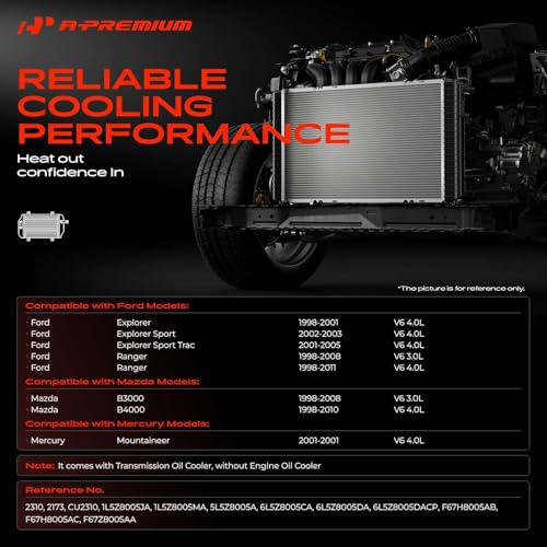 Image of A-Premium Engine Coolant Radiator Assembly with Transmission Oil Cooler