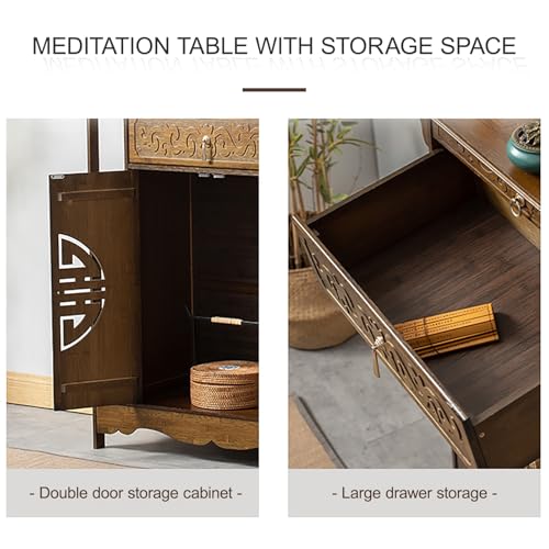 Table de méditation avec rangement pour un autel de maison épuré - 6