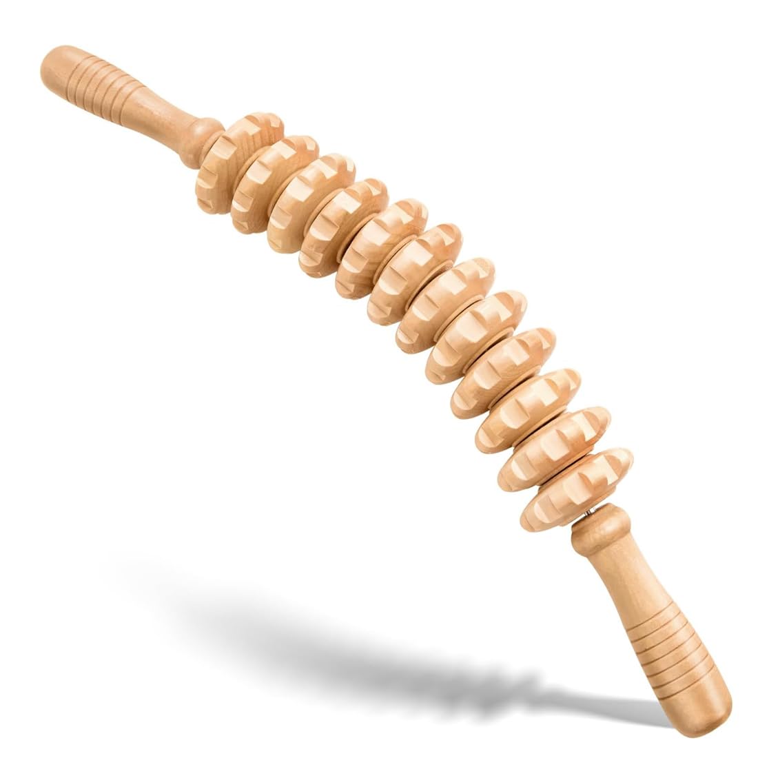 Rouleau De Massage Anti Cellulite Bois 1 Pièce Masseur Manuel 12 Roues Pour Massage Cellulite Jambes Fesses Palper Rouler Maderotherapie Corps