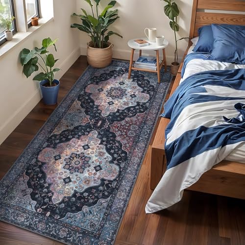 Image of Tangsoo 2x6 Washable Runner Rug for Hallways, Oriental Non Slip Rug Runners