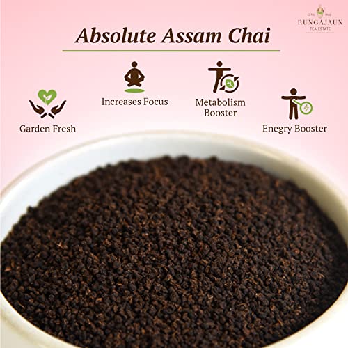 Image of Rungajaun Absolute Assam Black Tea Granules 1kg, Premium Tea, Assam Tea CTC BP, 100% Natural Black Tea, CTC Tea Strong Black Tea Made with Malty & Gutty Strong Brisk Pure Assam Chai Pouch