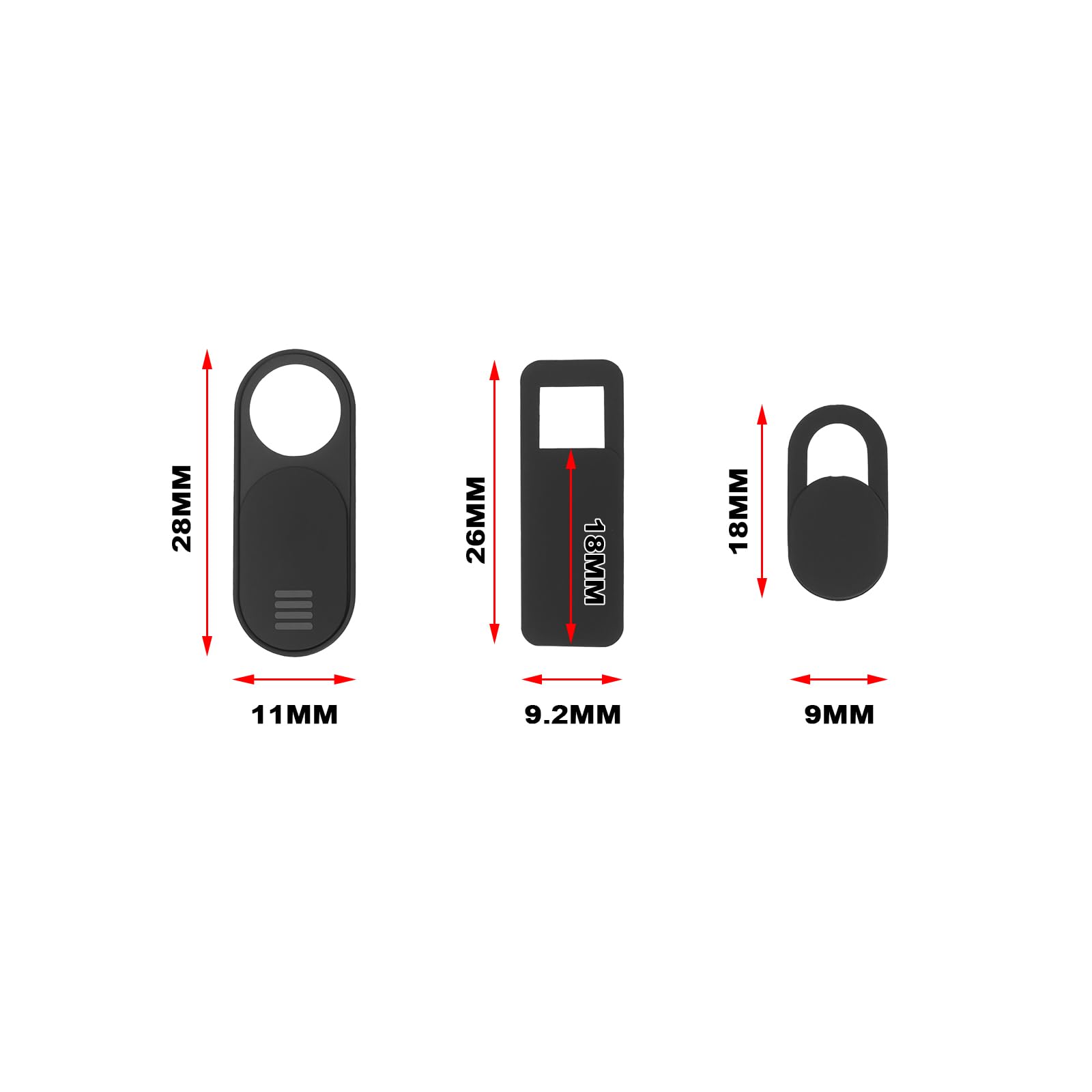 4 Pezzi Copertura Webcam, Copri Webcam per Privacy della Camera del Laptop e del Telefono, Protezione per la Privacy, per Laptop, Computer Portatile, Phone, Tablet, Smartphones, Noteboook (Nero