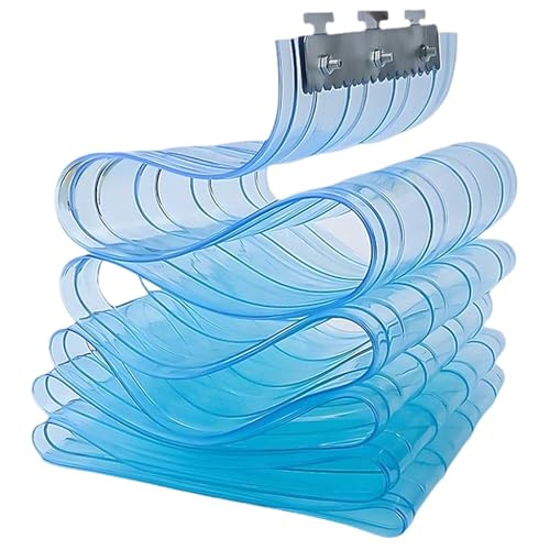 Paneles de Cortina de Tira de PVC,Cortina de láminas Industrial,Comercial Cortina PVC Transparente,con Accesorios,Resistente a la Intemperie,para Congelador Depósito Puertas
