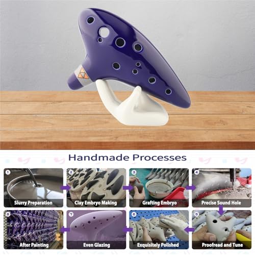 Deekec Zelda Ocarina 12 Loch Alto C mit Songbuch (Songs From the Legend of Zelda) mit Displayständer Schutztasche