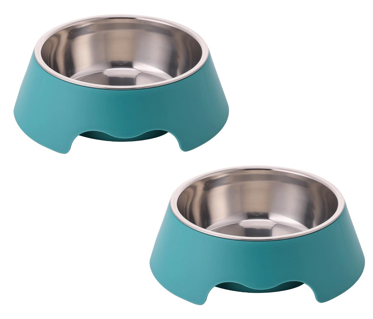 Dog Bowls, Stainless Steel Cat Dog Water Food Bowl,Puppy Feeding Bowl,Removable & Non-Skid and Non-Spill Small Dogs and Cat Feeder Bowls 2pcs/set (Dark Green, S) — image 1