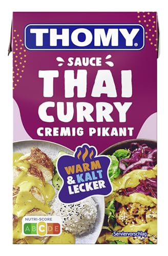 THOMY Thai-Curry Sauce cremig pikante Asia Sauce ideal zu Gemüse Fisch oder als Dip 250ml 1er Pack (1 x 250ml)