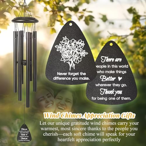 Thank You Gifts for Women Men, 25" Wind Chimes Appreciation Gifts for Coworkers, Pastor Teacher Nurses Boss Employee, Thoughtful Gratitude Gift Ideas for Mother Father Friends