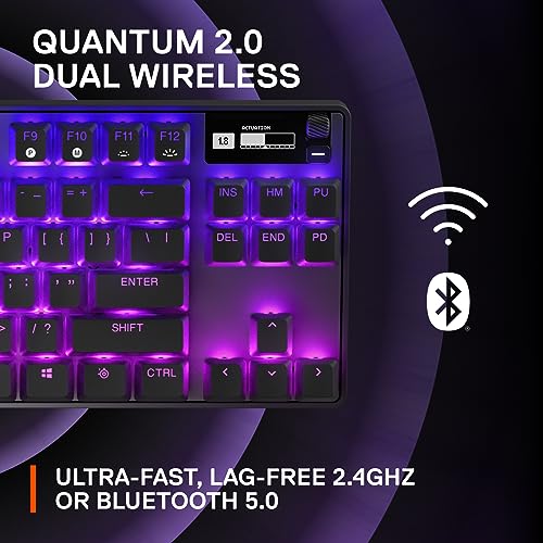 SteelSeries Apex Pro TKL Wireless HyperMagnetic Gaming Keyboard â Esports Tenkeyless â OLED Screen â Adjustable Actuation â PBT Keycaps â Bluetooth â 2.4GHz â USB-C - Image 6