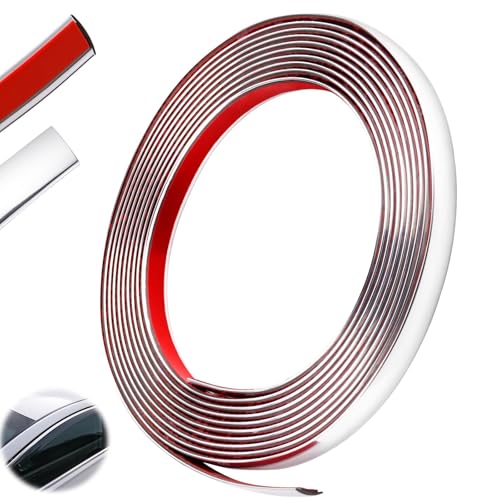 15mmx5m Bande Voiture pour Chrome Bande de Garniture Voiture Baguette Adhesive Porte Jonc Chromé Moulure Murale Moulure AdhéSive Plafond Autocollante...