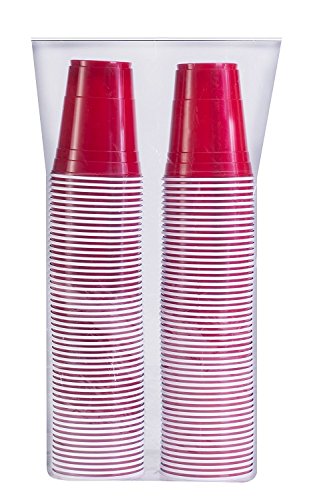 Kitch Red Large Plastic Party Cups Cold Cup Made in USA 16 Ounce 100 Pack