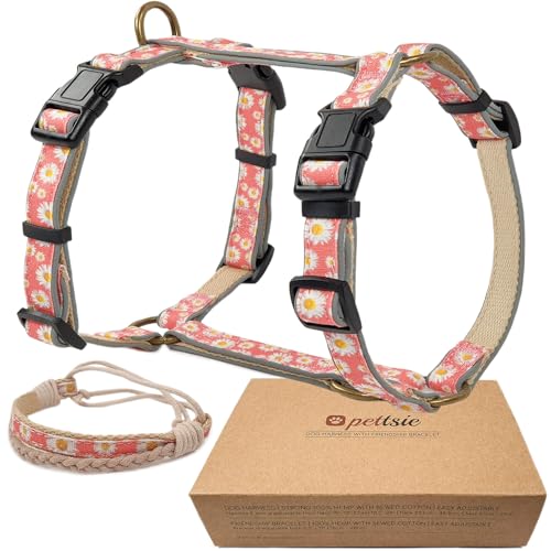 Pettsie Reflective No-Pull Dog Harness & Matching Friendship Bracelet &ndash; Adjustable Comfort Dog...
