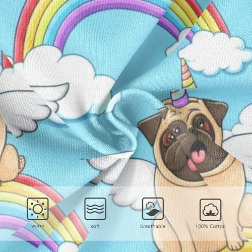 ODAWA Cute Pug RainbowUnicorn Cotton Underwear, Tag-Free Comfort Boys Underwear 2T3
