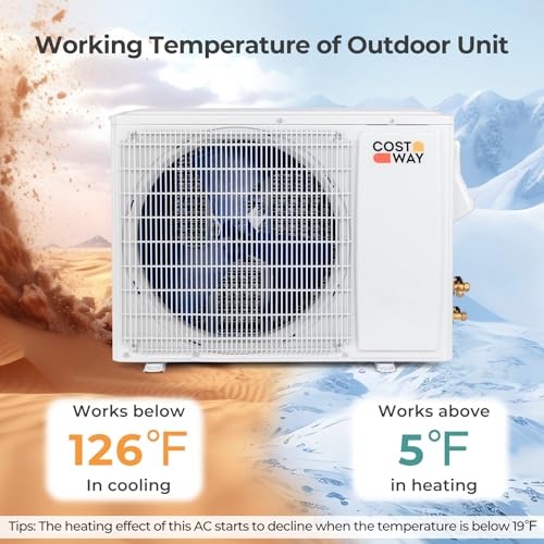 image for COSTWAY 12000 BTU Wifi Enabled Mini Split Air Conditioner & Heater, 22