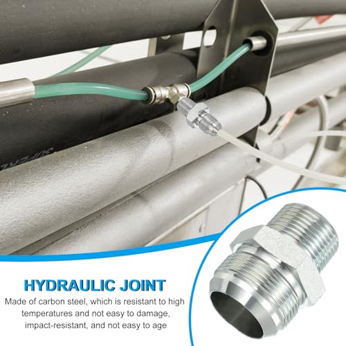 Image of PATIKIL Pipe Adapter Connector 1-5 /8 inch Male 74 Flare JIC x 1 inch Male R Pipe Fitting Oil Feed Restrictor Fitting Hydraulic Connector for Oil Steam Water Pipelines System