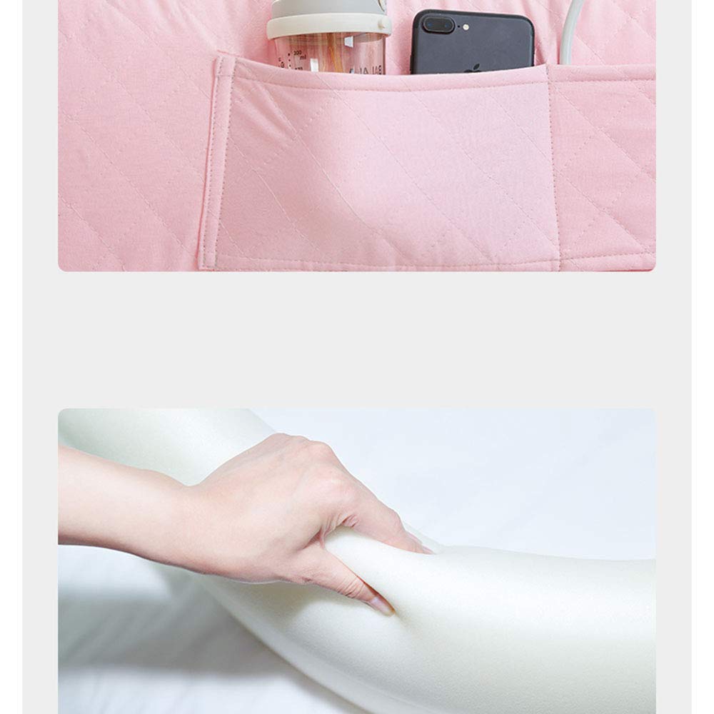 Paracolpi per sponda del Letto, paracolpi in Memory Foam Morbido Multifunzione, Forma Intercambiabile, Fodera Rimovibile ripiegata, 1 Confezione, Rosa, 150 cm