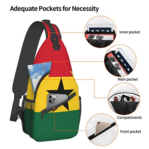 Mochila bandolera unisex negro para senderismo miniatura 5