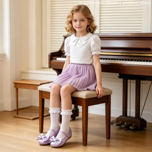 Image of GINFIVE Toddler Girls Dress Shoes Little Girls Mary Janes Ballerina Flats Shoes Toddler