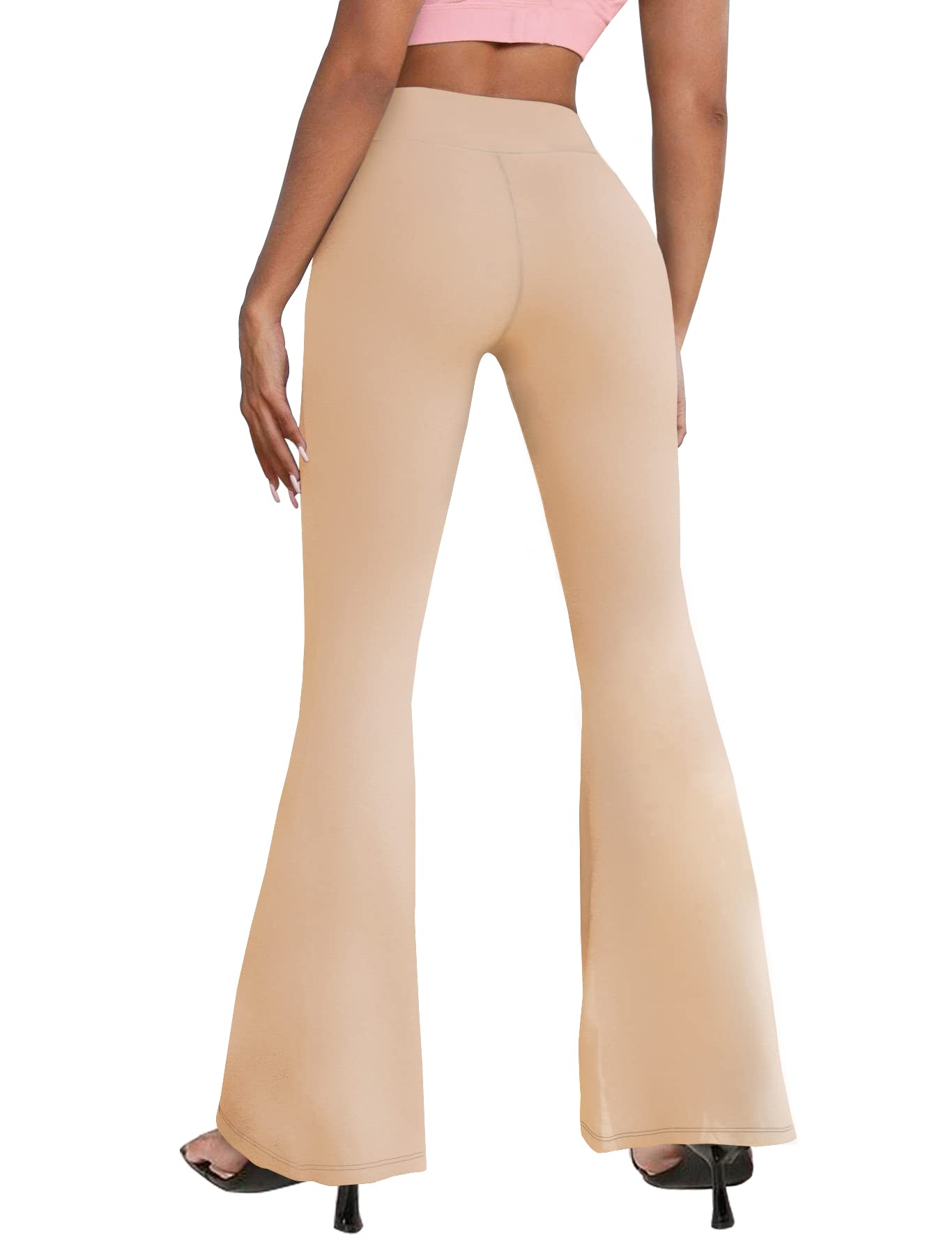 View 1 of ***STOCK IMAGE FOR REFERENCE***
Hybrid & Company Women Palazzo Pants with Fold Over Waist Band KPZ26934X 8826 Beige/Khak s