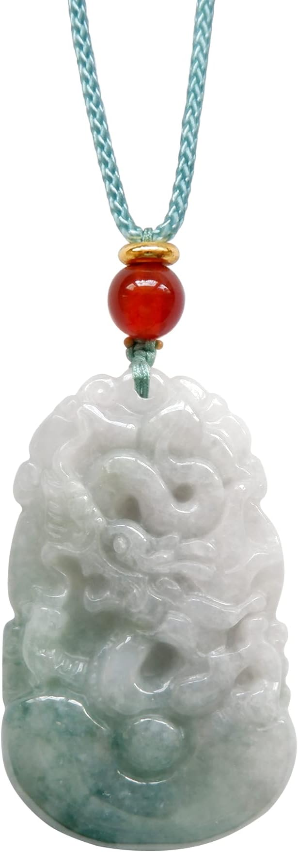 Jade Dragon Zodiac Pendant A Grade Jadeite Dragon Birthstone Necklace