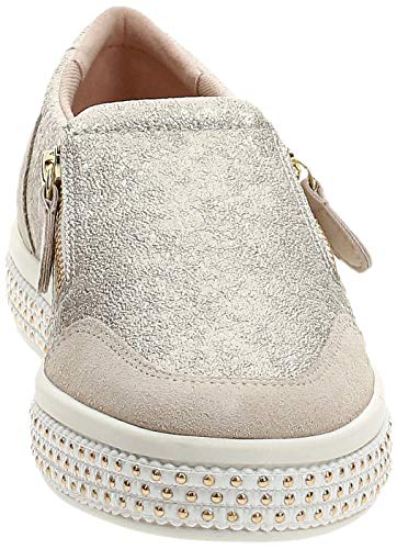 Geox Leelu Womens Leather Matt Trainers in Cream2